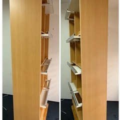 【無料】ディスプレイ　キャビネット　飾り棚　本棚　フラップ扉　幅80 高さ180の画像