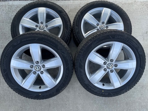 【美品】フォルクスワーゲン 純正 アルミホイール スタッドレス シャラン パサートオールトラック 215/55R17 17インチ