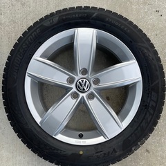 【美品】フォルクスワーゲン 純正 アルミホイール スタッドレス シャラン パサートオールトラック 215/55R17 17インチ の画像