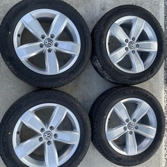 【美品】フォルクスワーゲン 純正 アルミホイール スタッドレス シャラン パサートオールトラック 215/55R17 17インチ の画像