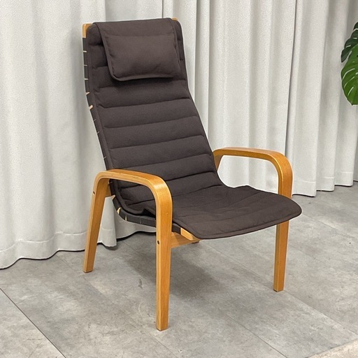 KJ-31【新入荷　リサイクル品】無印良品　オーク材フレーム　リラックスチェア　1シーター　ブラウン
