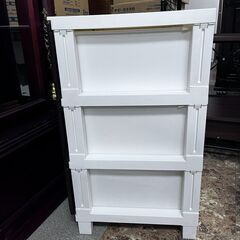 三段チェスト 衣装ケース プラケース ブラウン W54×D40×H67.5cm 札幌 東区 店舗引き取り歓迎の画像
