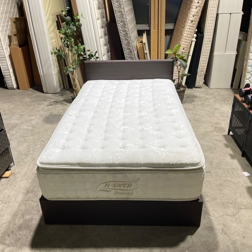 ?激安?❗️配送•設置?❗️♻️処分撤去♻️ 収納付き　NITORI　セミダブルベッド　NSLEEP プレミアムマットレスセット