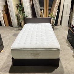 💥激安💥❗️配送•設置🉑❗️♻️処分撤去♻️ 収納付き　NITORI　セミダブルベッド　NSLEEP プレミアムマットレスセットの画像