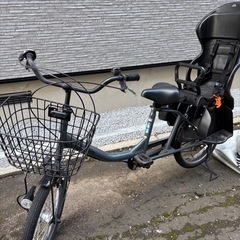 ⭕️美品⭕️20インチ  安定したロング自転車⭕️安全装備のOGKチャイルドシート付きの画像
