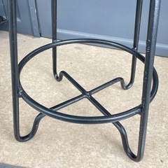 B7107【無垢×アイアン】ラウンドスツール アイアンスツールの画像