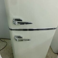冷蔵庫 130L PRR-142D 2022年製 100Lクラス 百Lクラス ホワイト レトロ調 冷蔵庫 アイリスオーヤマ 2ドア 札幌市 西野店の画像