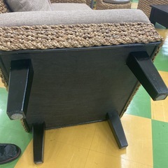 R80  アジアン家具　布製オットマンの画像