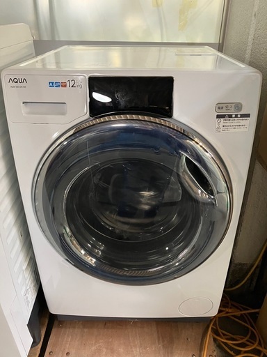 I 2510-497  AQUA ドラム式洗濯乾燥機 AQWA DX12N 12kg 2022年製 動作確認済み キズ 汚れあり