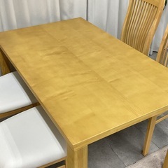 KJ-32【新入荷　リサイクル品】ナフコ　Nセレクト/アッシュ材　ダイニング5点セット　ナチュラルの画像