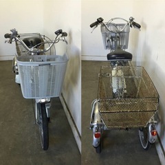 h-181△ q 岐阜発/ブリジストン/電動アシスト三輪自転車/スイングあり/3段変速/バッテリー8.7Ah/充電器なし/走行確認/現状品/管18s/R7.10/9 △の画像