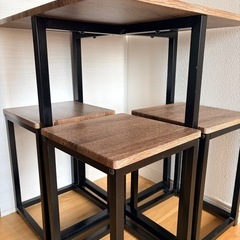 (予約中)ダイニングテーブルと椅子のセット (60x60)の画像