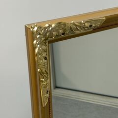 J7B2352 アンティーク調 姿見 全身 鏡 カガミ 大型 ミラー 高さ127cm 横幅50cm スタンド 家具の画像