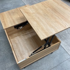 KJ-35【新入荷　リサイクル品】ニトリ　Nヒバリ　L2 昇降センターテーブル　リフトアップ式　ナチュラルの画像