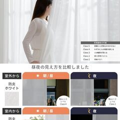 防炎×省エネレースカーテン 幅100×丈198cm 2枚セットの画像