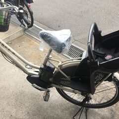 地域限定送料無料　ブリヂストン　ハイディツー　HYDEE　12,3AH　子供乗せ　クリーム色　ギュットクルーム　神戸市　電動自転車　の画像