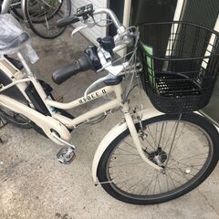 地域限定送料無料　ブリヂストン　ハイディツー　HYDEE　12,3AH　子供乗せ　クリーム色　ギュットクルーム　神戸市　電動自転車　の画像