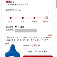8690円で購入したばかりmogu クッションおおきめ大きめの画像