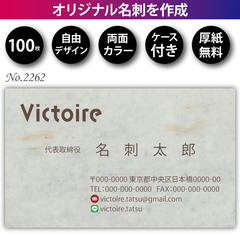 名刺印刷 100枚 両面 フルカラー 紙ケース付 No.2…