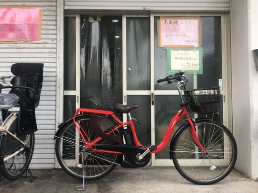 地域限定送料無料　ヤマハ　パス　ウィズ　12,3AH　子供乗せ　赤　アシスタ　ビビ　神戸市　電動自転車