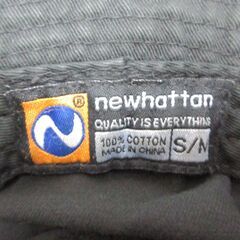 ( M-975 )NEWHATTAN ツイルコットン ブラック S/Mサイズ バケットハット バケハ ニューハッタン 帽子 黒 BLACK 無地 中古の画像