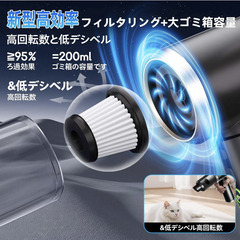 🌀【新品未使用】BSBYTT ハンディクリーナー コードレス 37000Pa 強力吸引 5in1多機能 LEDライト付き Type-C充電式 超軽量300g 乾湿両用 車用・家庭用・業務用 掃除機 日本語説明書付の画像