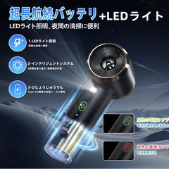 🌀【新品未使用】BSBYTT ハンディクリーナー コードレス 37000Pa 強力吸引 5in1多機能 LEDライト付き Type-C充電式 超軽量300g 乾湿両用 車用・家庭用・業務用 掃除機 日本語説明書付の画像