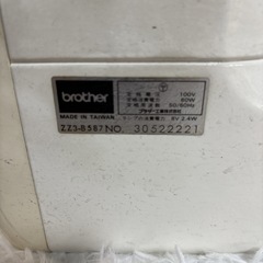 ミシン② ブラザーミシン　ZZ3-B587　の画像