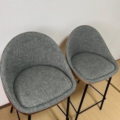 LOWYA ブラウン　ベージュ　カウンターチェア　セットの画像