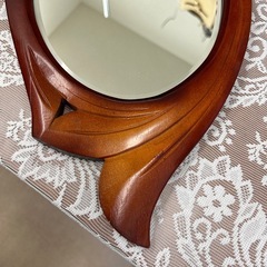 木製ウォールミラー　鏡　壁掛けの画像