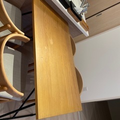 無印　折りたたみオーク材テーブルの画像