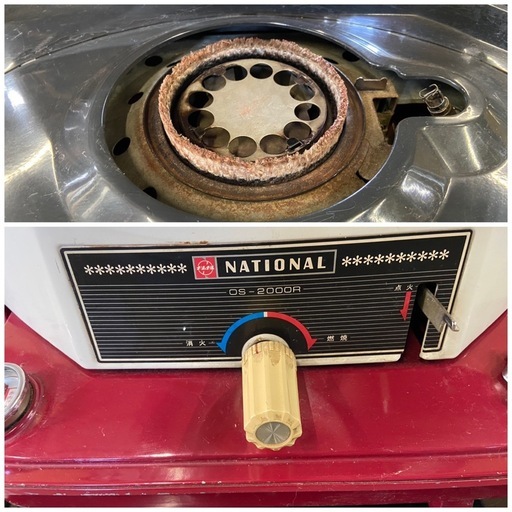 ナショナルOS-2000R 昭和レトロ 石油ストーブ ナショナル OS-2000R 赤 動作確認済み