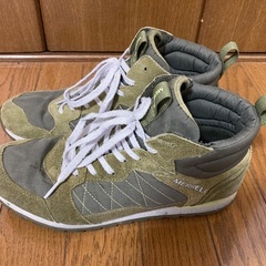 MERRELL ハイカットスニーカー スエード オリーブグリーン 26.5cmの画像