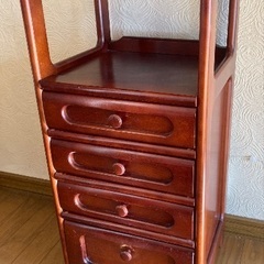 karimoku カリモク オールド 木製 電話台 飾り台 花台 FAX台 幅約35cm×奥行約31.5cm×高さ約82cm レトロ ビンテージの画像