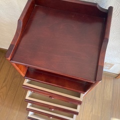 karimoku カリモク オールド 木製 電話台 飾り台 花台 FAX台 幅約35cm×奥行約31.5cm×高さ約82cm レトロ ビンテージの画像