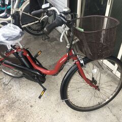 地域限定送料無料　ヤマハ　パス　ナチュラ　8,9AH　子供乗せ　赤系　アシスタ　ビビ　神戸市　電動自転車　の画像