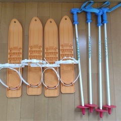子供用ミニスキー オレンジ練習用まとめ売り　2セットの画像