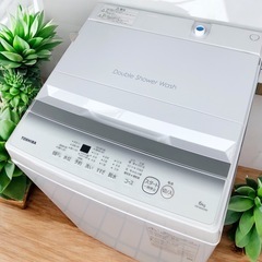 洗濯機 6kg 東芝 TOSHIBA ピュアホワイト 全自動洗濯機 AW-6GA2 6.0kg クリーニング済み 2023年製の画像