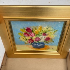 ミニ複製油彩画•花の画像