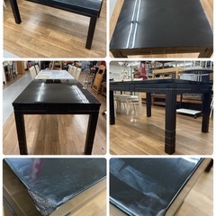 💚ダイニングセットフェア開催 期間限定の特別価格！💚S271 ⭐ 輸入家具 ダイニング5点セット 人気のブラック 幅140cm USEDの画像