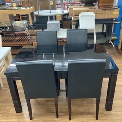 💚ダイニングセットフェア開催 期間限定の特別価格！💚S271 ⭐ 輸入家具 ダイニング5点セット 人気のブラック 幅140cm USEDの画像