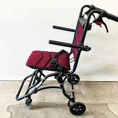 【札幌市内配送可】中古・美品 折り畳み式車いす 介助用 コンパクト 車椅子 ナイスウェイ7 キャリングケース付きの画像