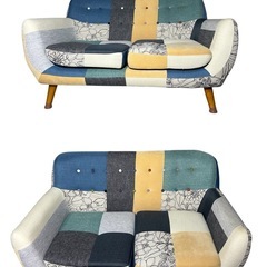 ✨美品✨パッチワーク 2人掛けソファ