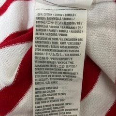 アバクロ ポロシャツ 赤白ストライプ メンズMサイズの画像