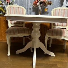 イタリアイタリア　リビングテーブル　センターテーブル　イスセット 姫家具　ロココ調の画像