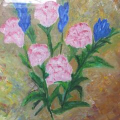 油絵　絵画　６２x５５cmの画像