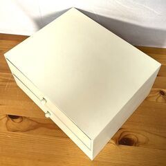【B345】卓上チェスト/小引き出し/木製/小物入れ/ホワイト/収納ケース/中古の画像