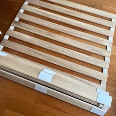 すのこベッド 折りたたみ ロール式 シングル 桐すのこマットの画像