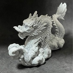 値引セール　青龍　青石＊龍彫り物カービング＊庭石・水槽装飾＊パワーストーン天然石の画像
