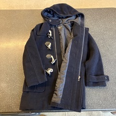 M2510-278 COMME CA ISM ダッフルコート キッズ 130A ネイビー 毛玉ほつれ有りの画像